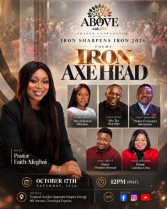 Iron Sharpens Iron 2026 – Iron Axehead flyer, ABOVE with PFA Prayer Conference