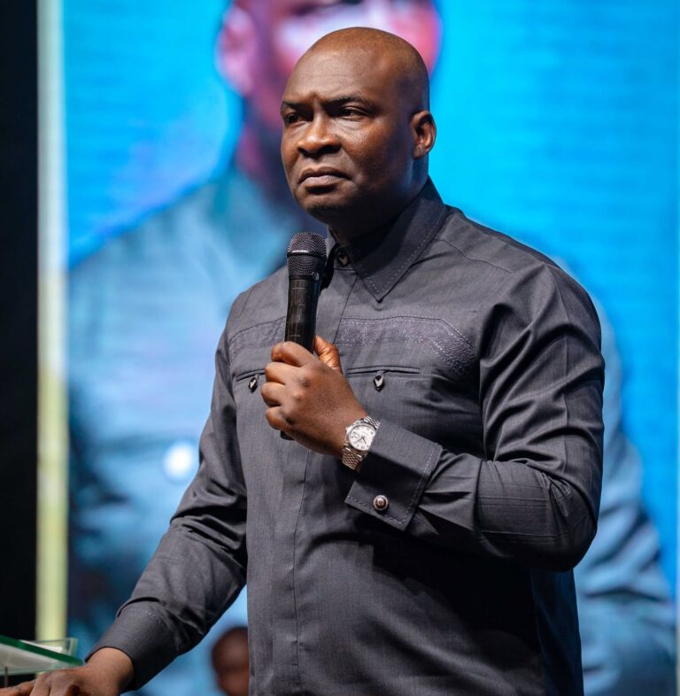 Apostle Joshua Selman preaching during a Koinonia Global service in 2026