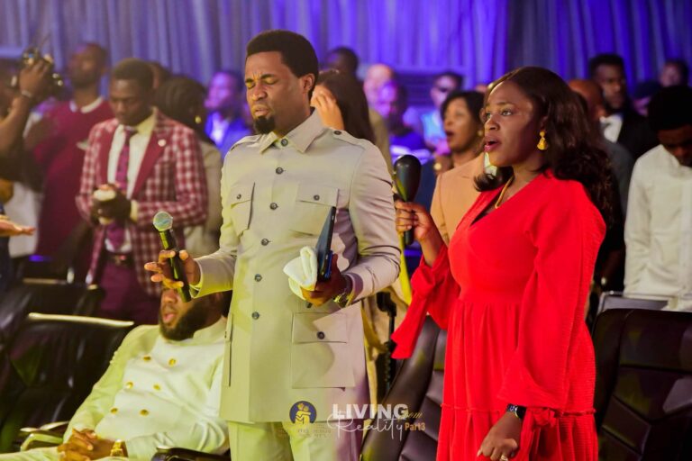 Apostle Michael Orokpo preaching a Christian sermon during a ministry gathering